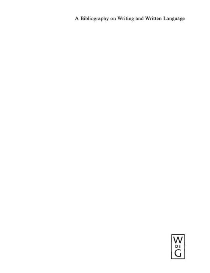 A Bibliography on Writing and Written Language