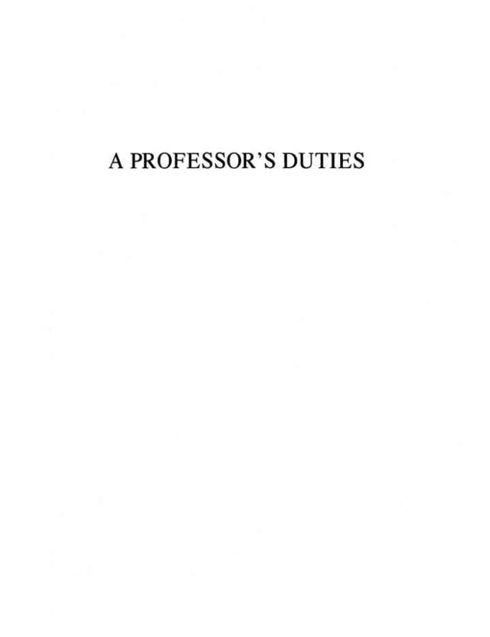 A Professor's Duties: Ethical Issues in College Teaching