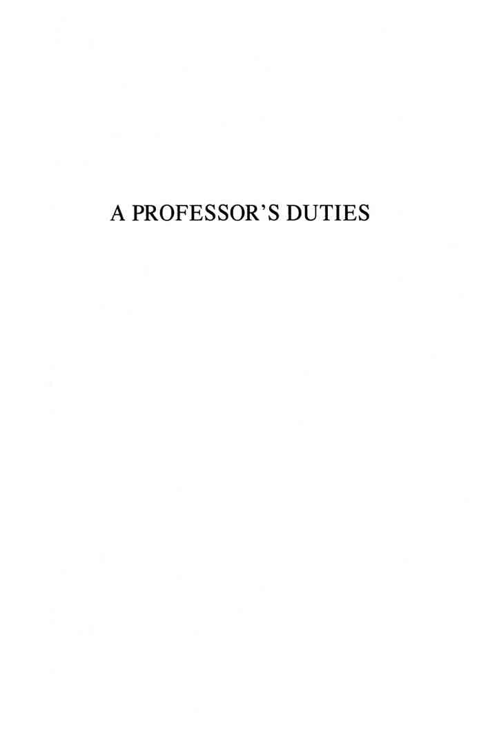 A Professor's Duties: Ethical Issues in College Teaching
