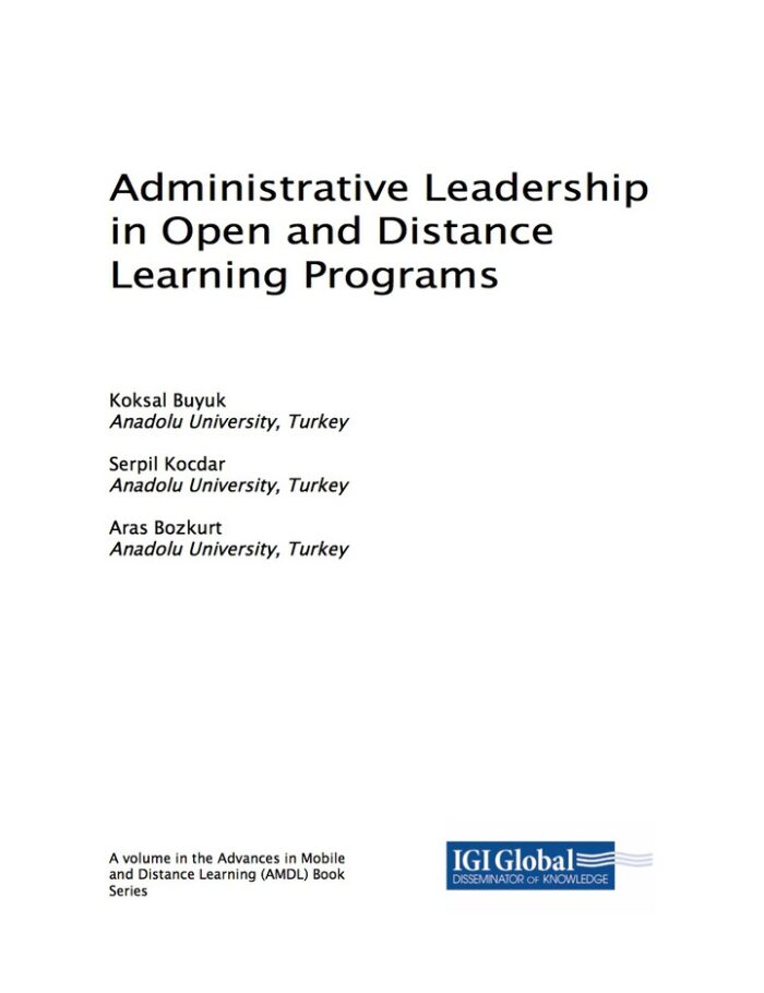 Administrative Leadership in Open and Distance Learning Programs Administrative Leadership in Open and Distance Learning Programs