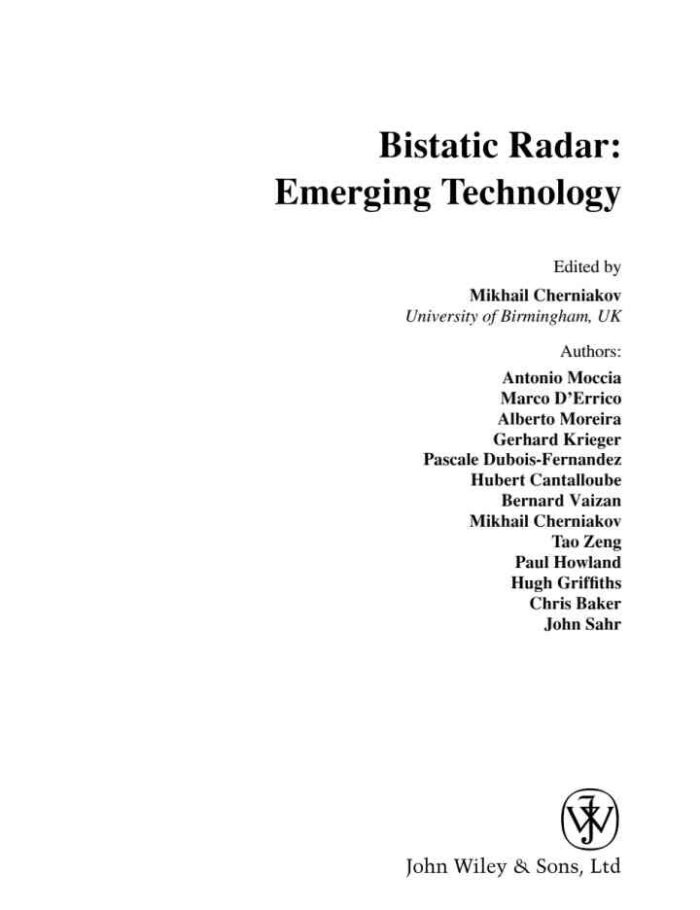 Bistatic Radar: Emerging Technology, 1st Edition