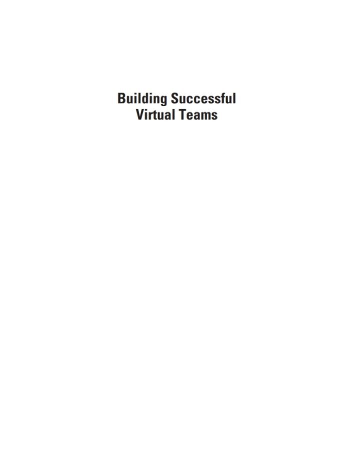Building Successful Virtual Teams Building Successful Virtual Teams