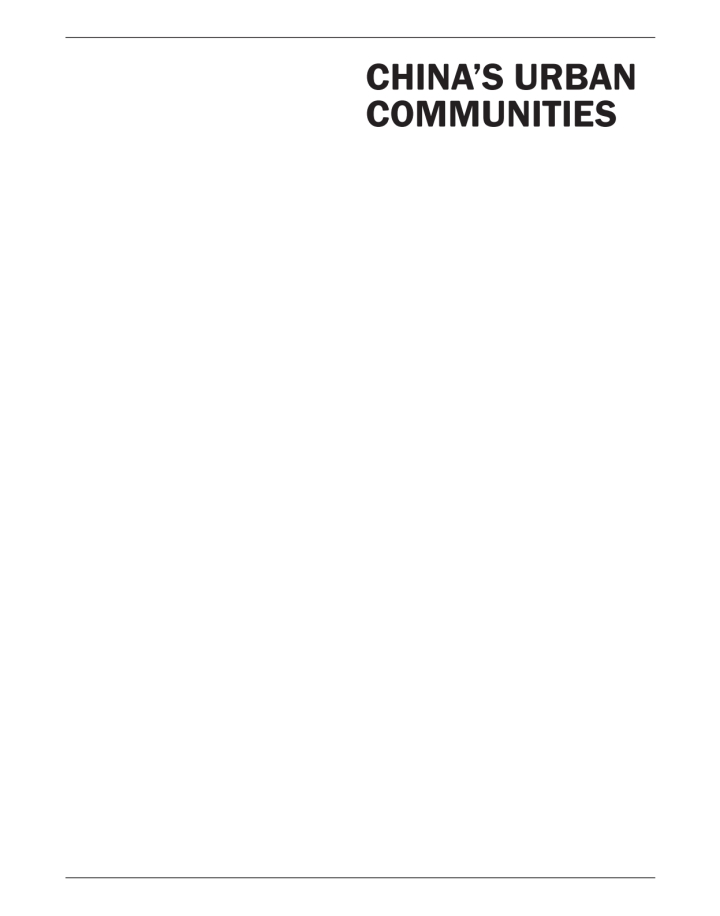 China's Urban Communities: Concepts, Contexts, and Well-Being