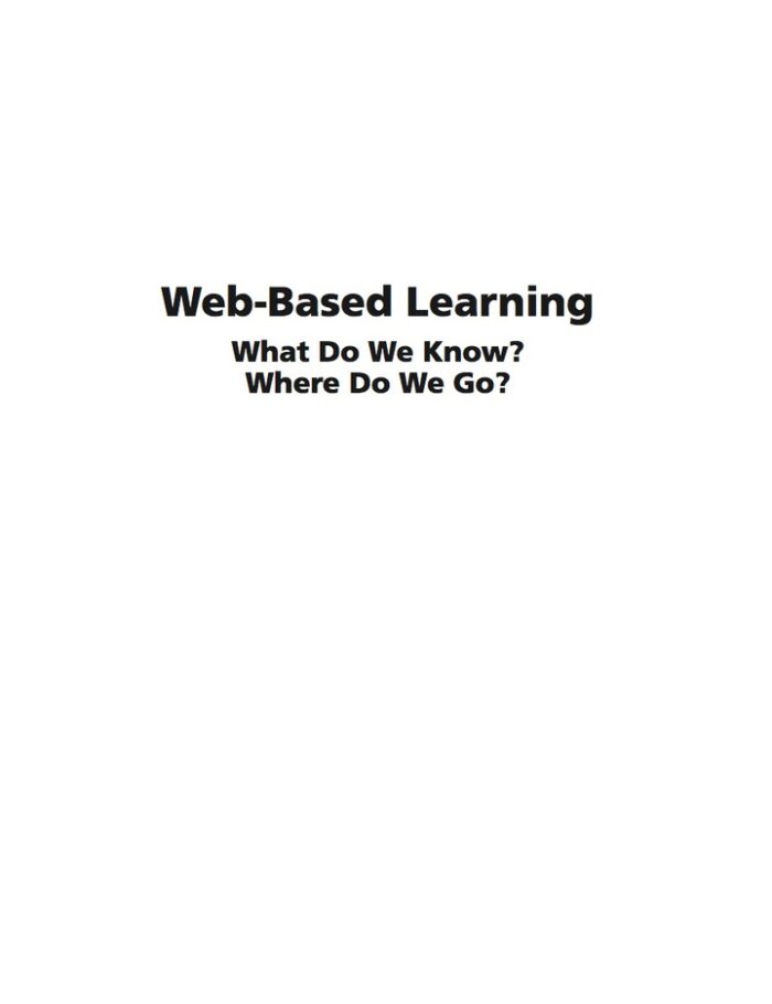 Web Based Learning: What do we know? Where do we go?