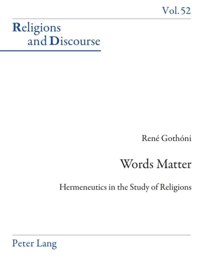 Words Matter: Hermeneutics in the Study of Religions