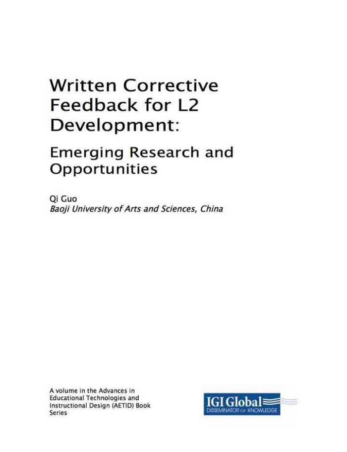 Written Corrective Feedback for L2 Development