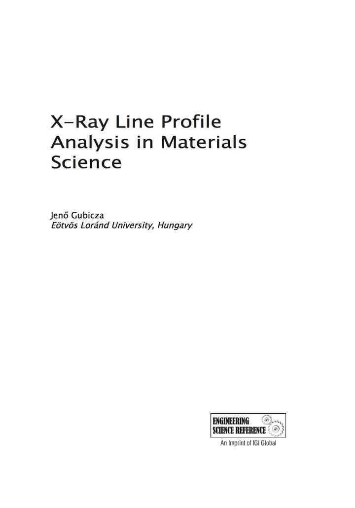 X-Ray Line Profile Analysis in Materials Science